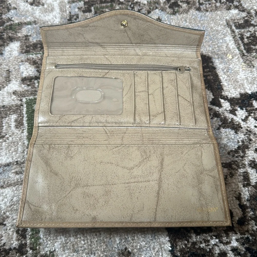 Vintage Buxton leather wallet cream leather envelope wallet large wallet western - Picture 3 of 3